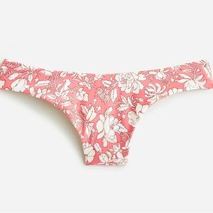 NWT - J. Crew - Pink Curved-waist Cheeky Bikini Bottom in Tossed Floral - Medium